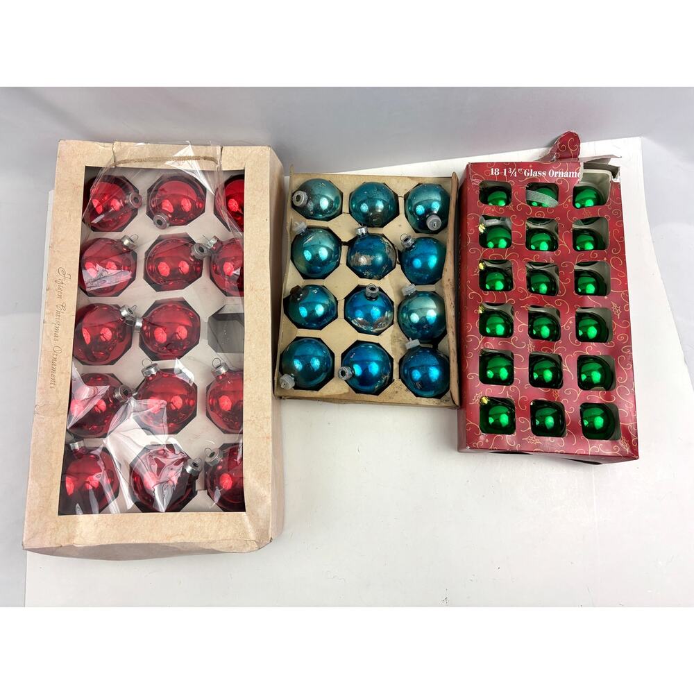 VTG Rauch Shiny Brite Glass Ornaments Lot of 44 Sphere Bulb Balls Holiday 1990s